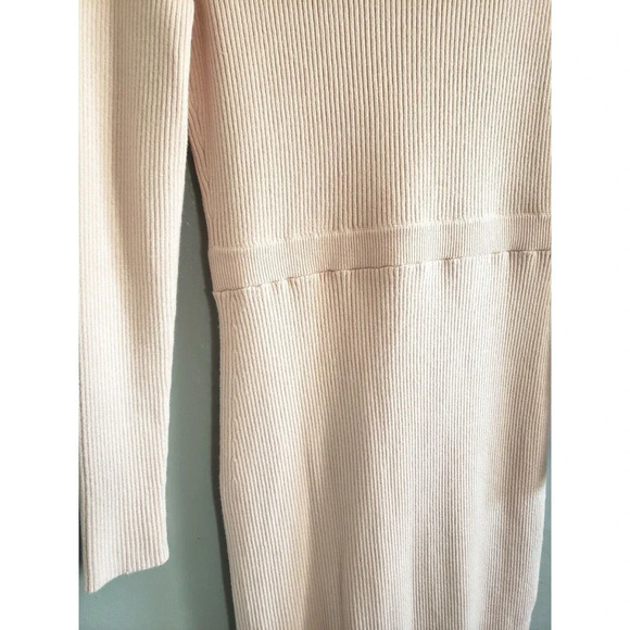 GUESS knit Dress Women's Medium Pink Body Con Rose Gold Buttons - Picture 7 of 8